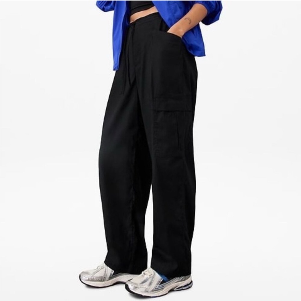 NWT Athleta Black Paradise Relaxed Cargo Wide-Leg Pants Size XL